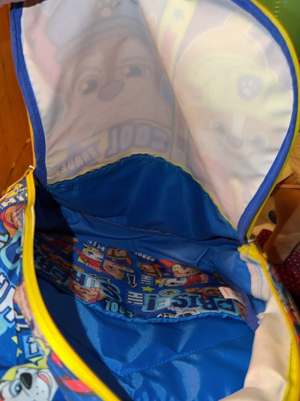 Paw Patrol Blue & Yellow Kids Backpack with Character Graphics